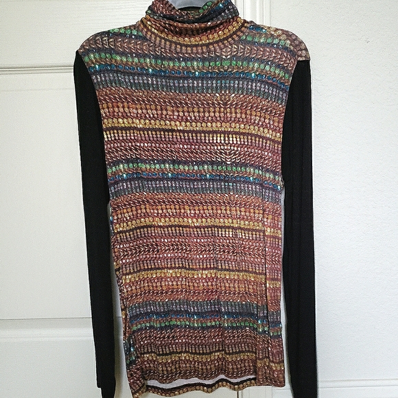 Cynthia Rowley Print Edition slim turtleneck
